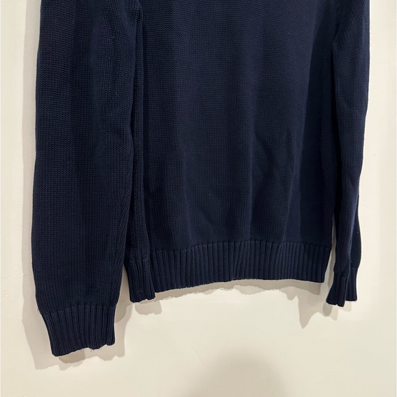 JCrew Mens Heritage Cotton Half-zip Sweater in Navy Size Medium - Picture 7 of 9